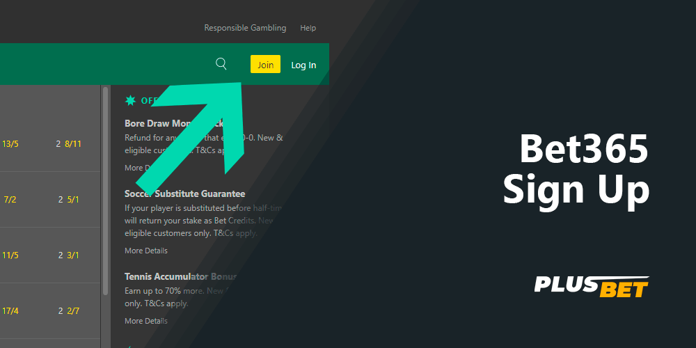 Registration at Bet365 is easy at quick for each new user