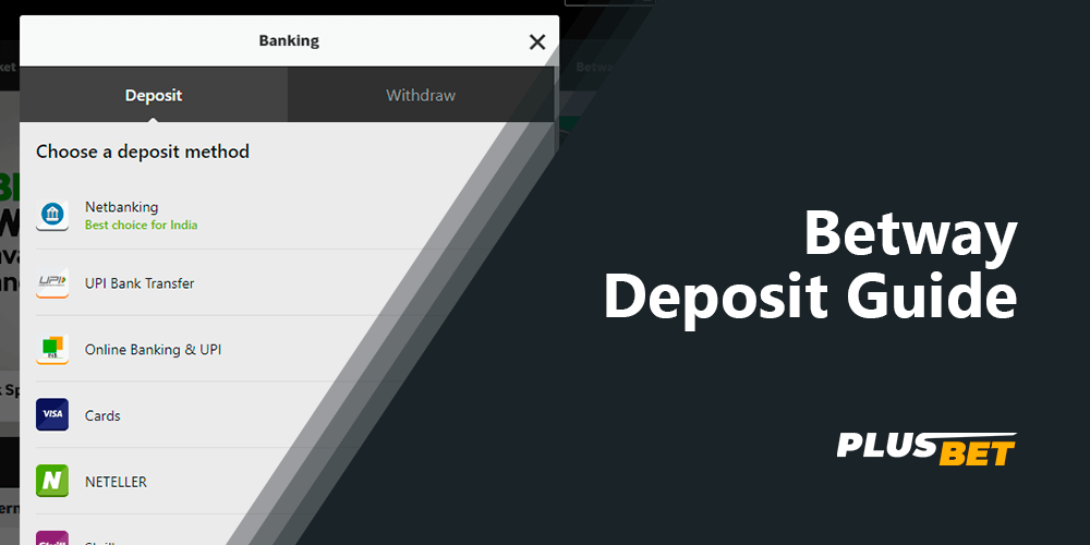 A step-by-step guide on how to make a deposit to Betway
