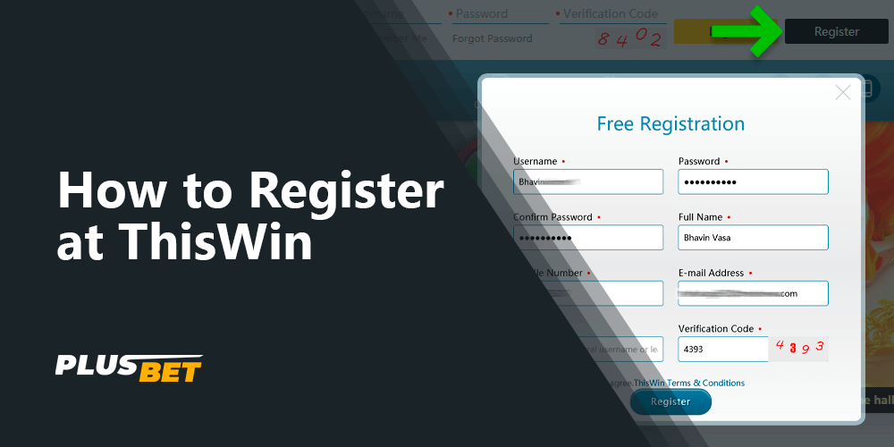 Step-by-step registration of ThisWin for new players
