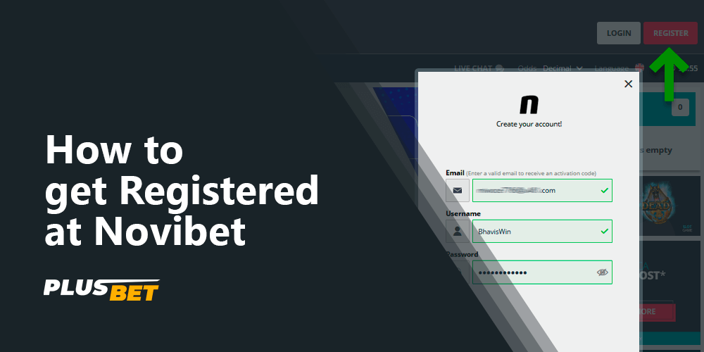 How to get Registered at Novibet, step by step