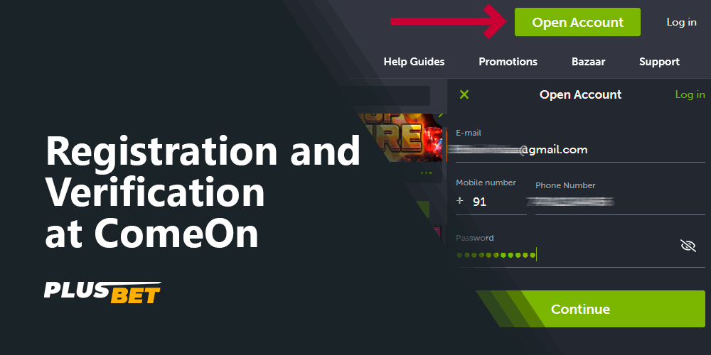 Registration and Verification at ComeOn