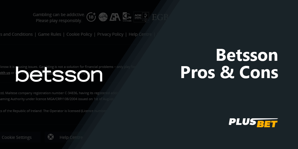 Betsson Pros & Cons for players from India