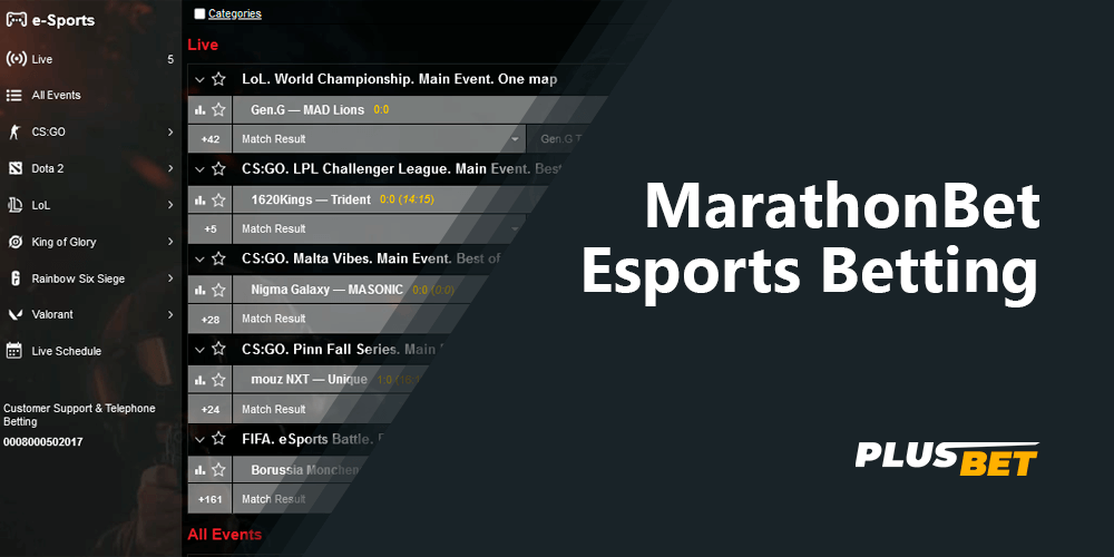 Bet on eSports with MarathonBet bookie