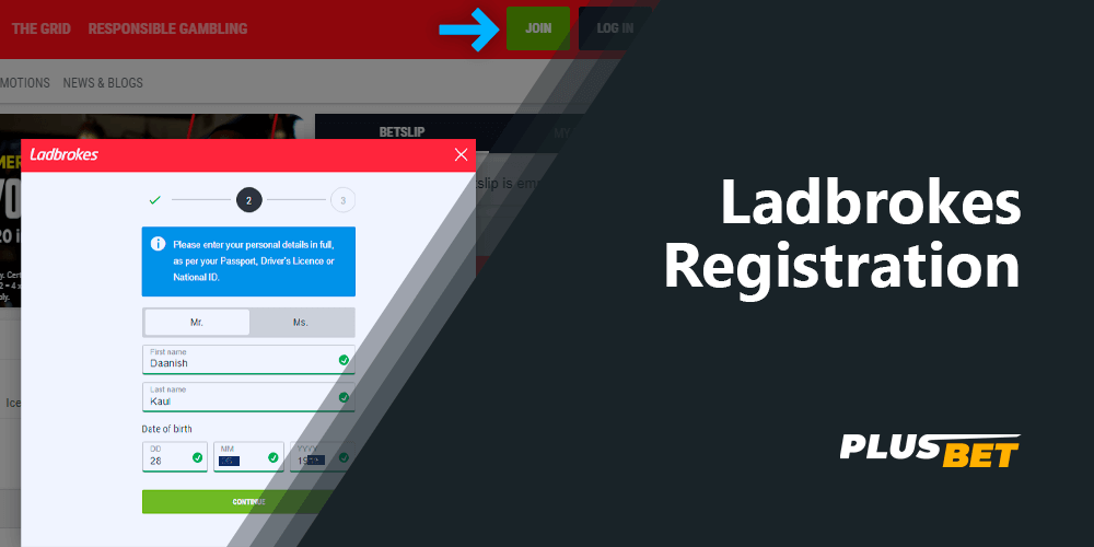 Step-by-step explanation of registration and verification process at Ladbrokes