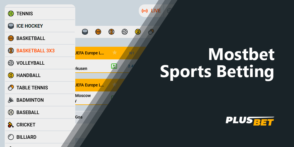 Sport Betting line at Mostbet - all markets available for bets