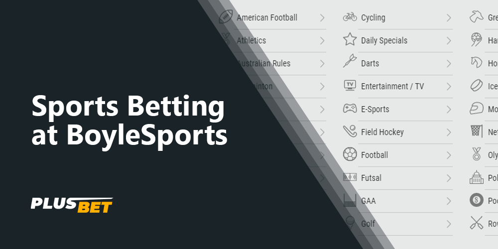 Available types of sports betting at BoyleSports