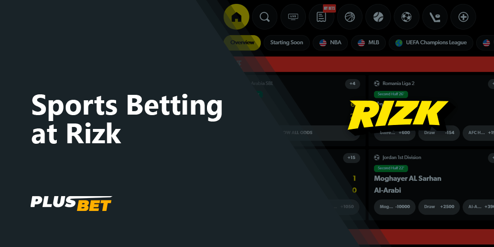 Available types of sports betting on the site of bookmaker Rizk