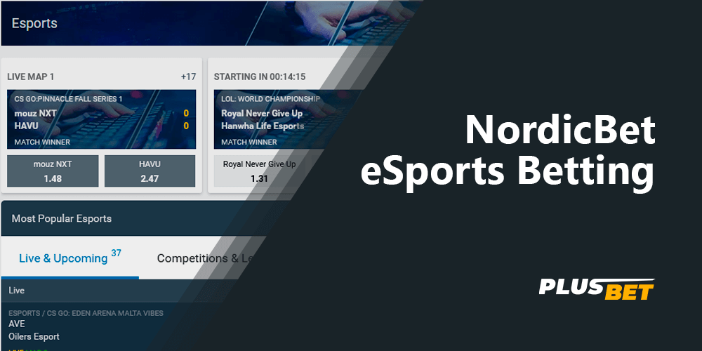 List of Nordicbet eSports games and tournaments for betting 