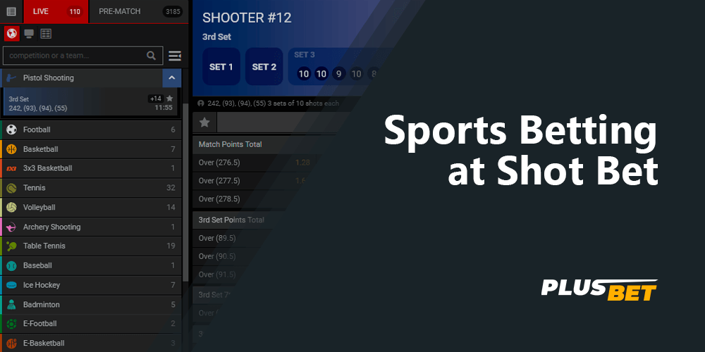 In ShotBet players have a wide range of sports, on which you can bet