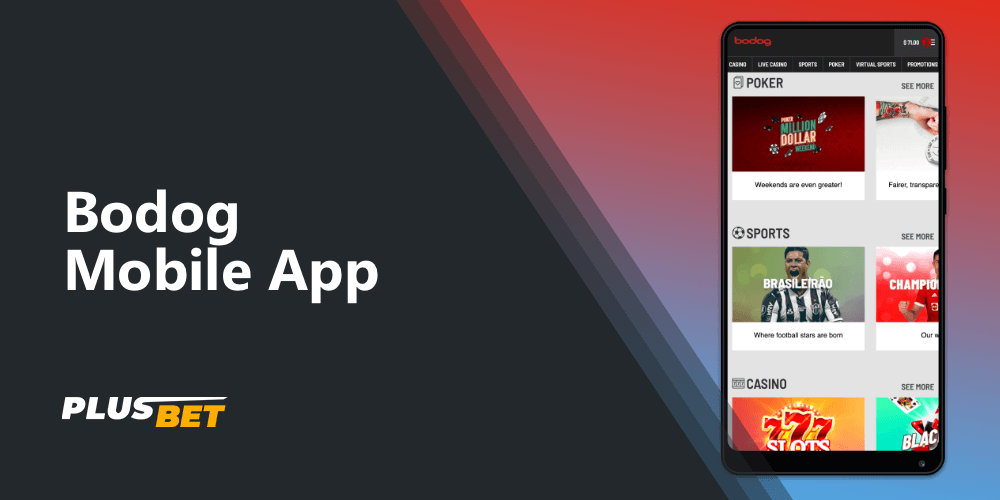 The Bodog mobile app hasn't been created yet, but even so, you can bet from your smartphones using the fully adaptive mobile version of the site