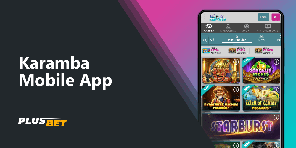 Karamba mobile app allows you to bet and play casino on the go