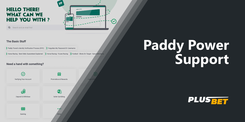 Paddy Power customers can get help in the appropriate section, or contact the support department directly