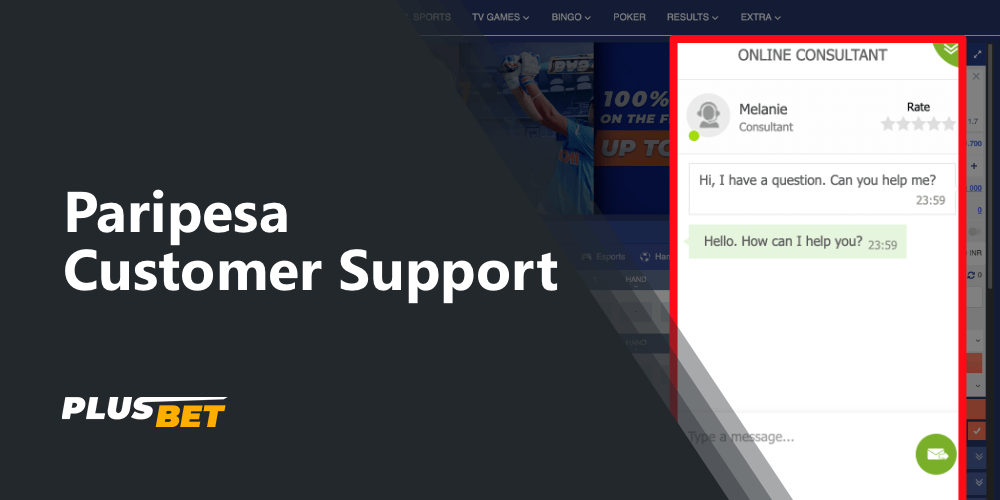 Support for Paripesa customers from India is provided through several communication channels