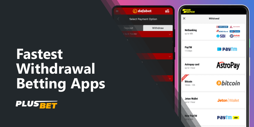 Betting apps, where you can quickly withdraw your winnings