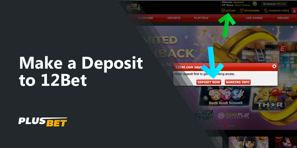 Detailed guide on how to make a deposit to 12Bet for players from India