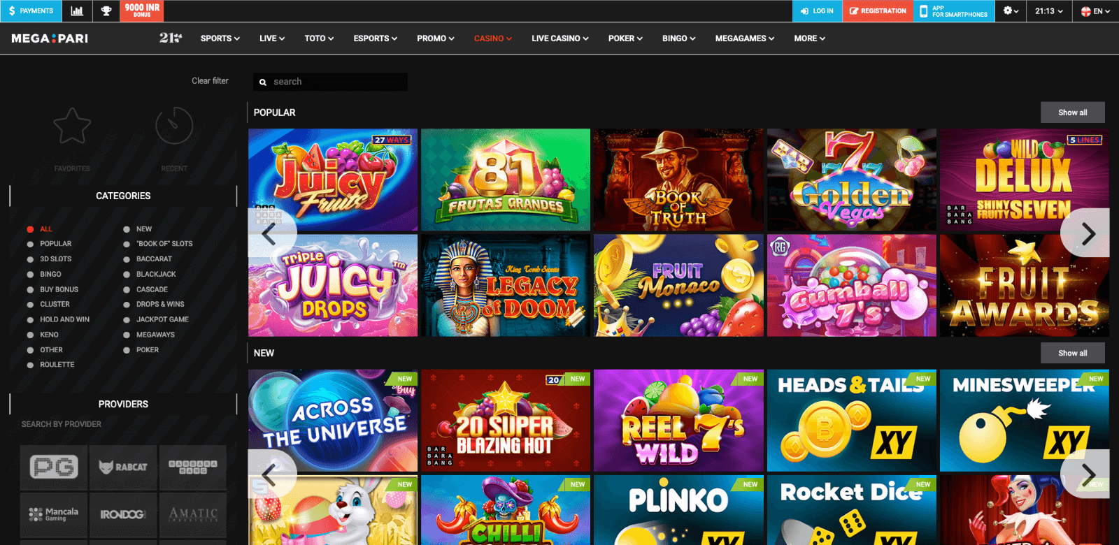 Online Casino Megapari