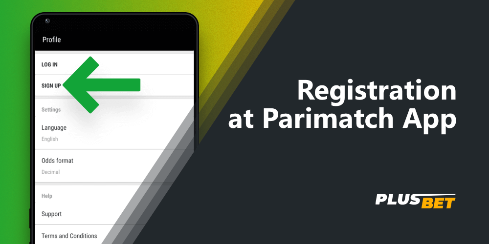 registration procedure in the parimatch app