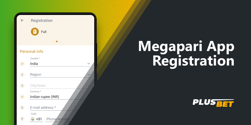 Step-by-step instructions on how to create an account in the megapari app