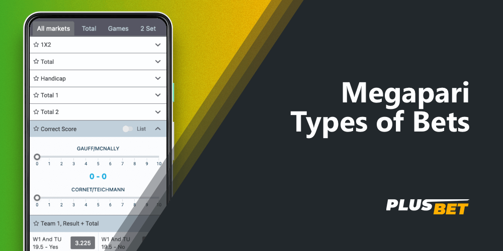 Learn what types of bets are available to megapari customers in the app