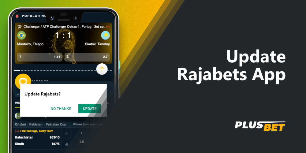 detailed information on how to update the rajabets app