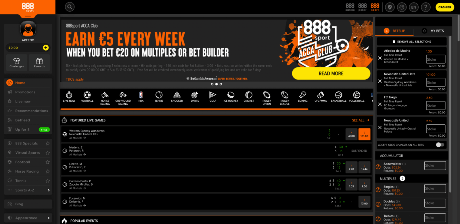 888sport betting company homepage