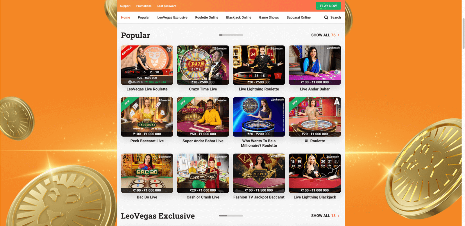 live casino leovegas with live dealers