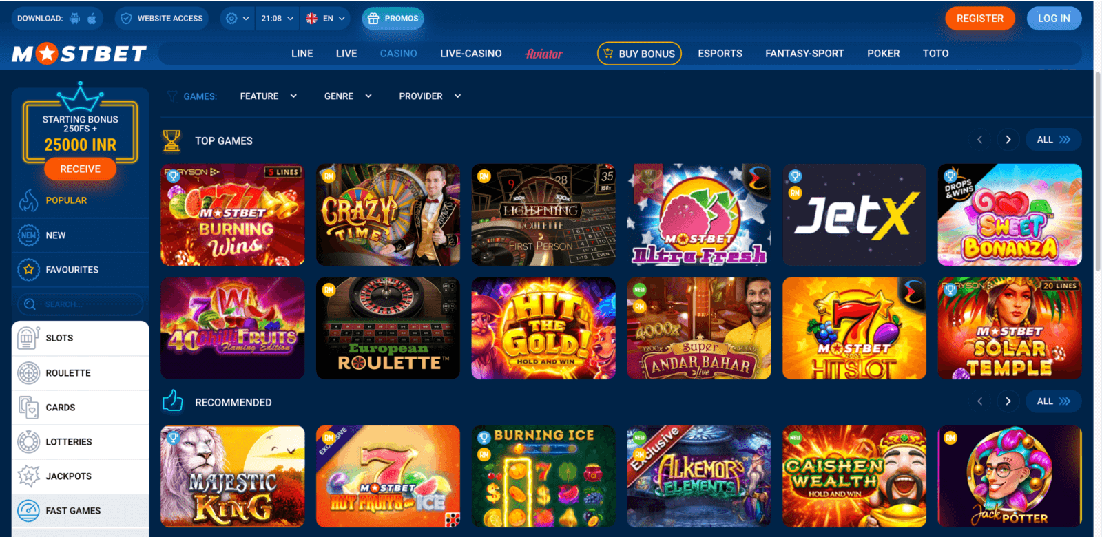 the mostbet casino section offers hundreds of exciting games