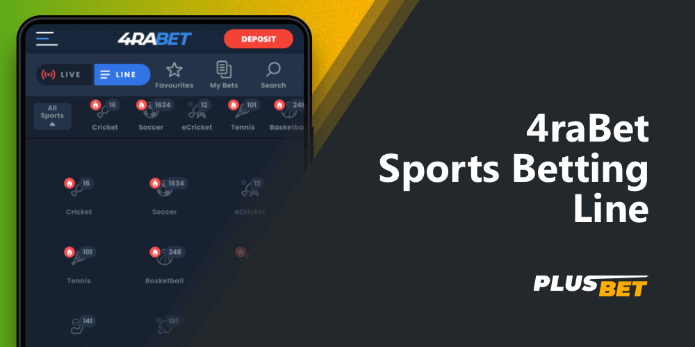 the list of available sports on which users can bet in 4rabet