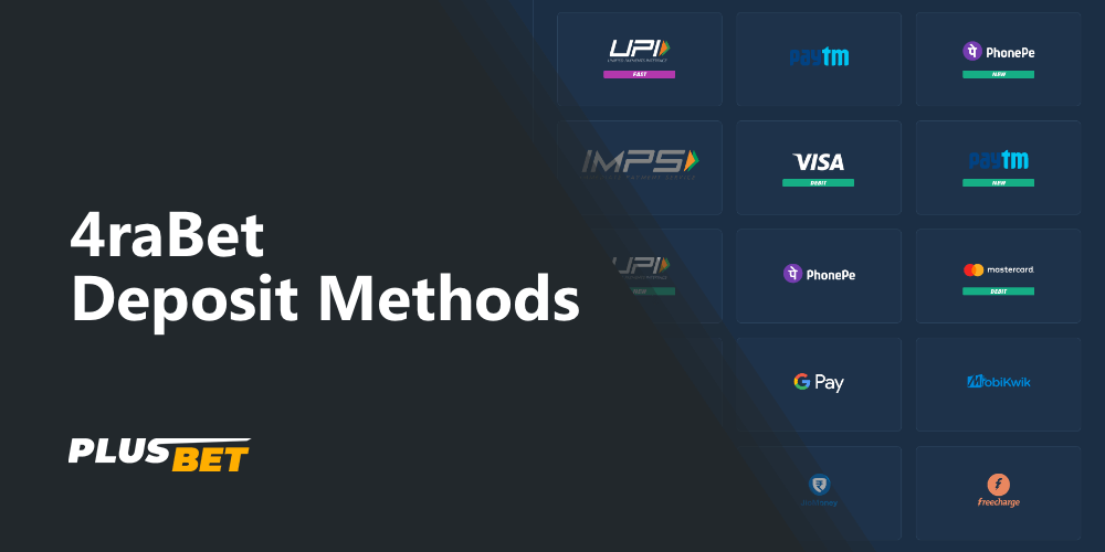 Learn what deposit methods are available at 4rabet for players from India