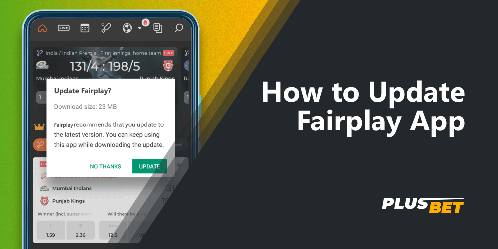 detailed instructions on how to update the Fairplay app