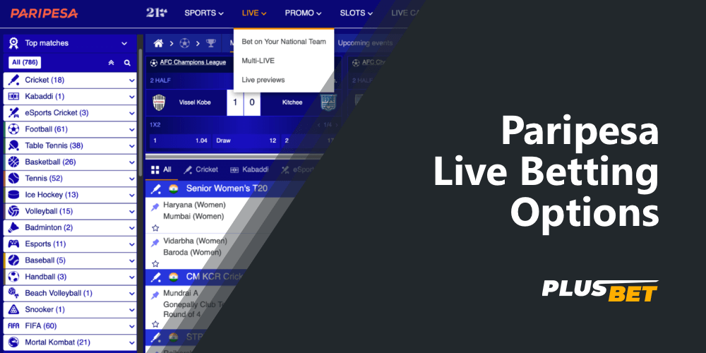 Learn about the live betting options available to Paripesa customers