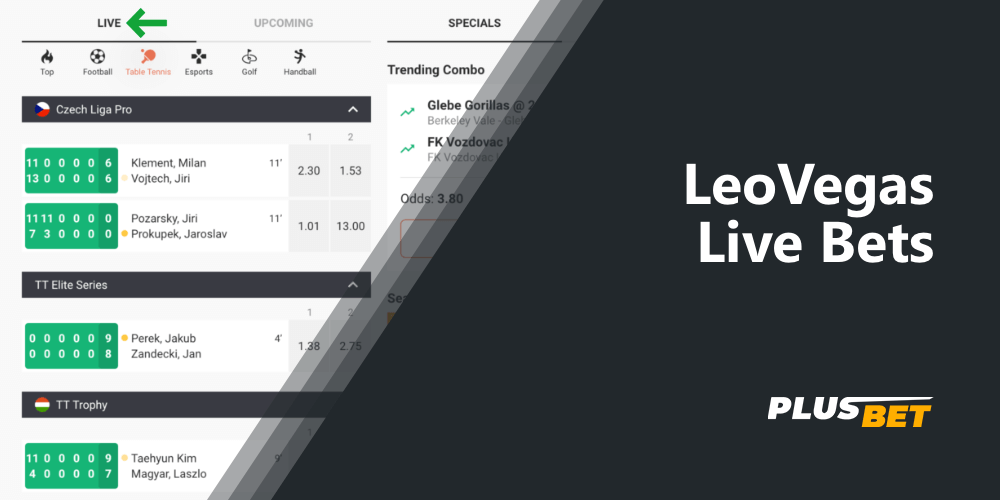 With Leowegas you can bet in real time on those matches that are taking place at the moment