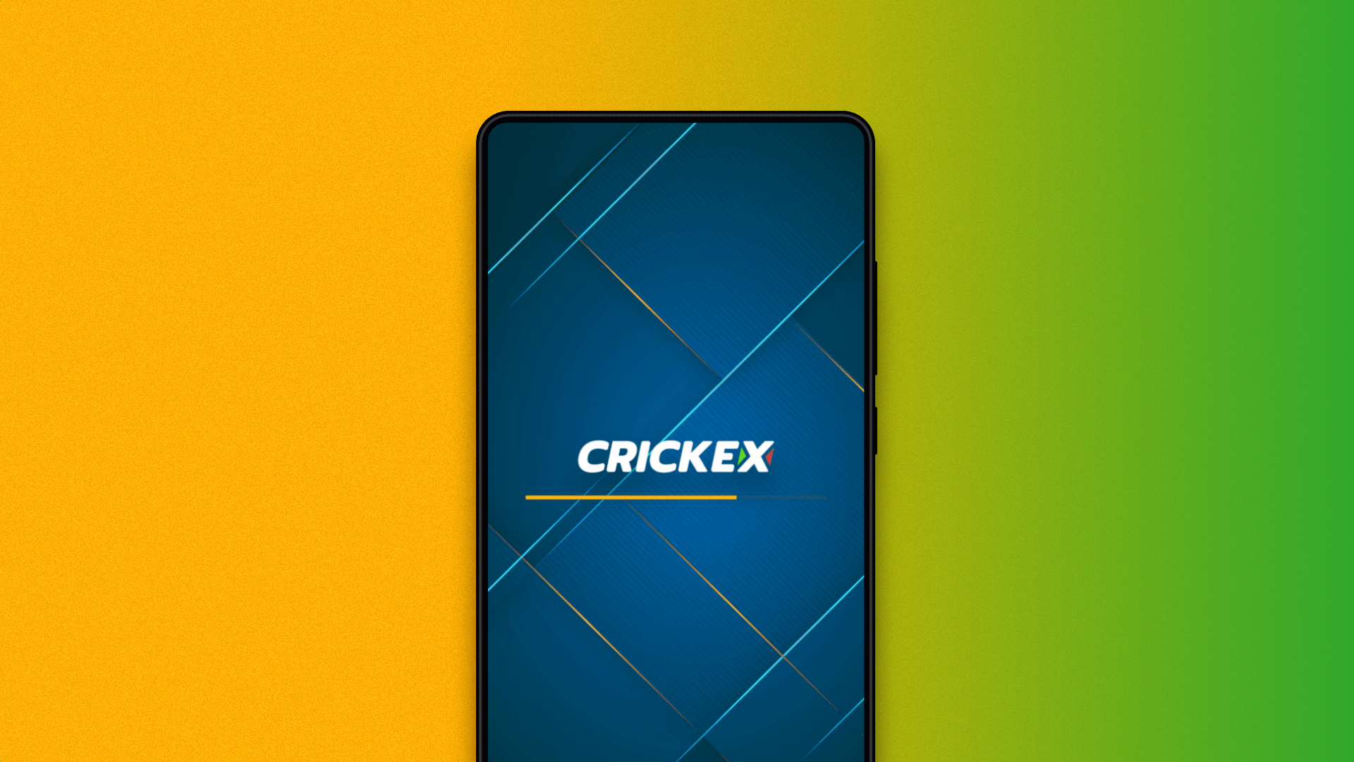 the first launch of the crickex app on an android smartphone