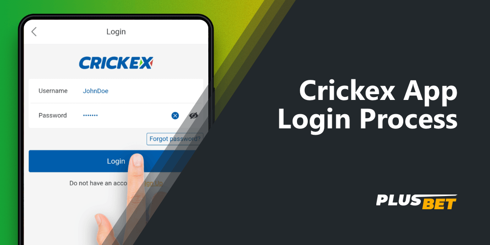 the process of logging in to the crickex mobile sports betting app