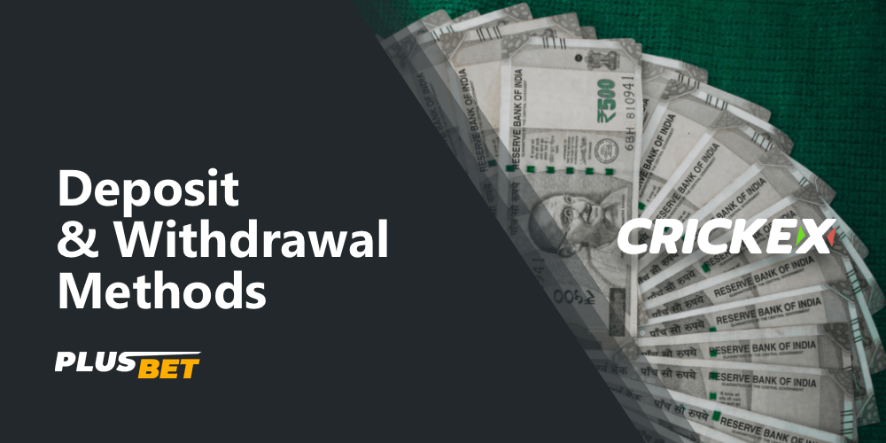 The list of available deposit and withdrawal methods from Crickex