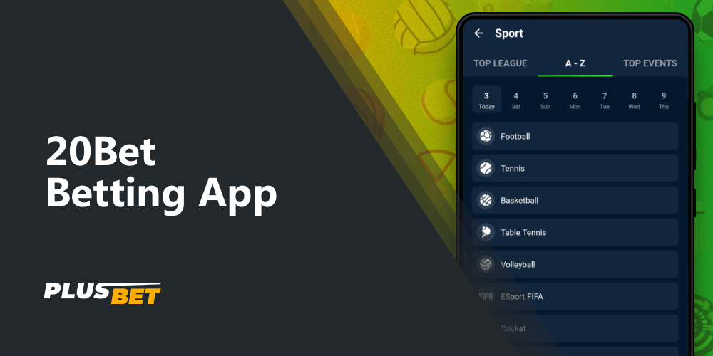 List of sports disciplines on which you can bet in the app 20Bet