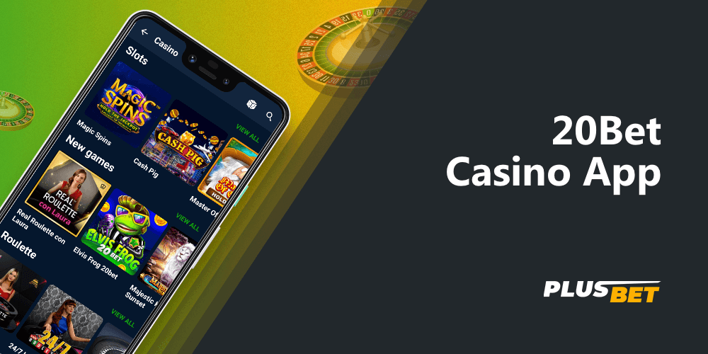Mobile casino section in the 20Bet app
