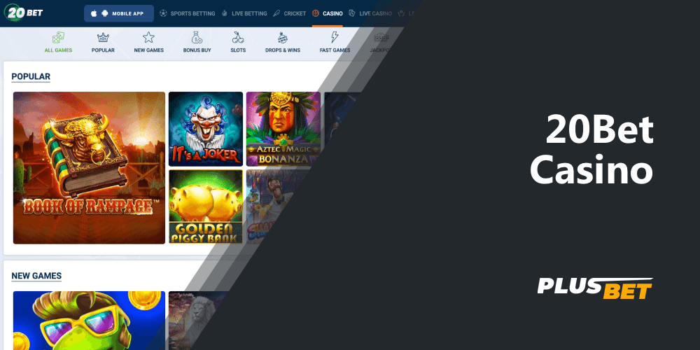 20Bet Casino home page
