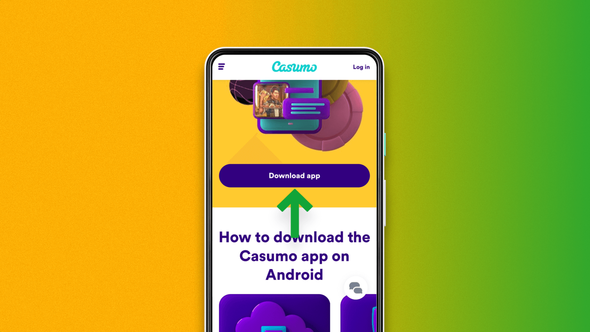 Button to download the Casumo app
