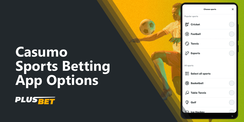 List of sports disciplines on which you can bet in the Casumo app