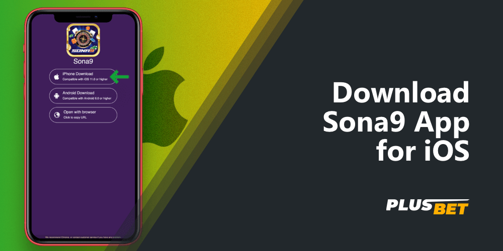Website page from where to download the Sona9 app on iPhone and iPad