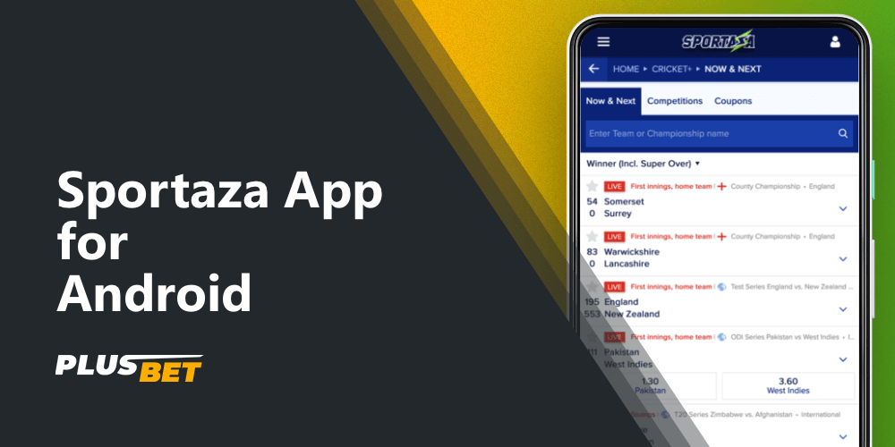List of live cricket games on which you can bet via Sportaza mobile site