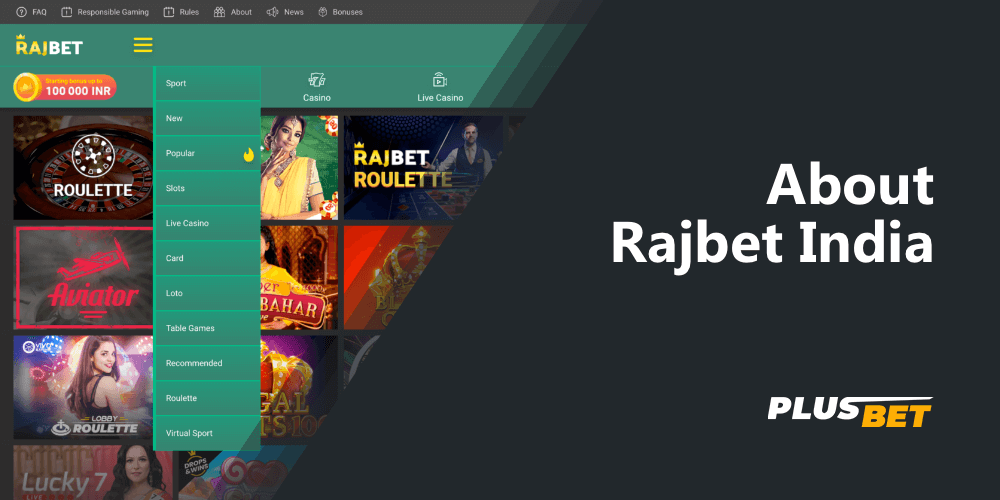 Rajbet's official website home page