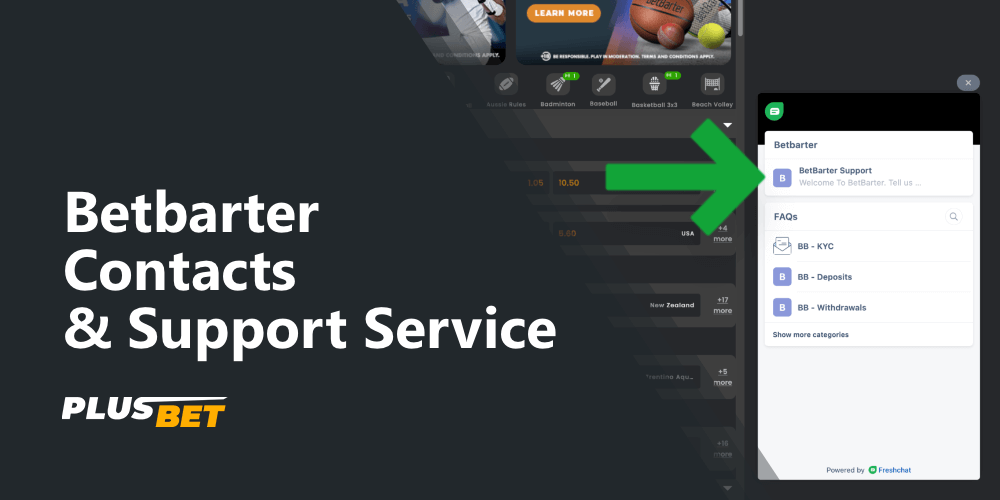 Chat with Betbarter support team