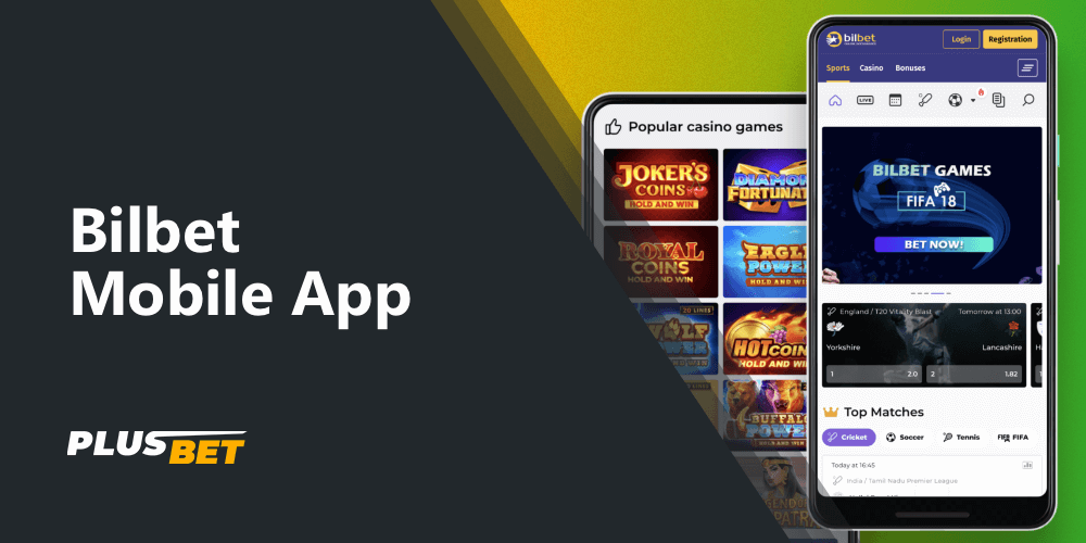 Free Bilbet mobile application for casino and sports betting
