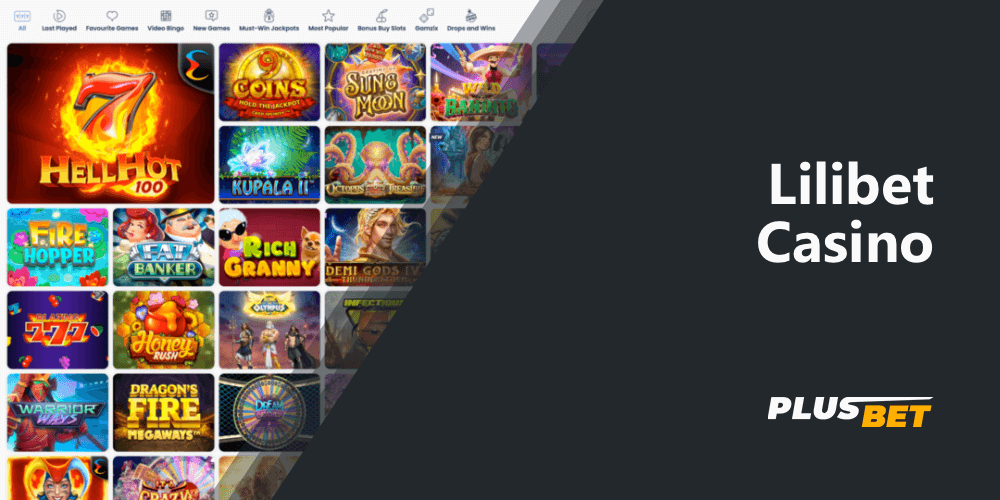 A separate section of Lillibet Casino with the best games