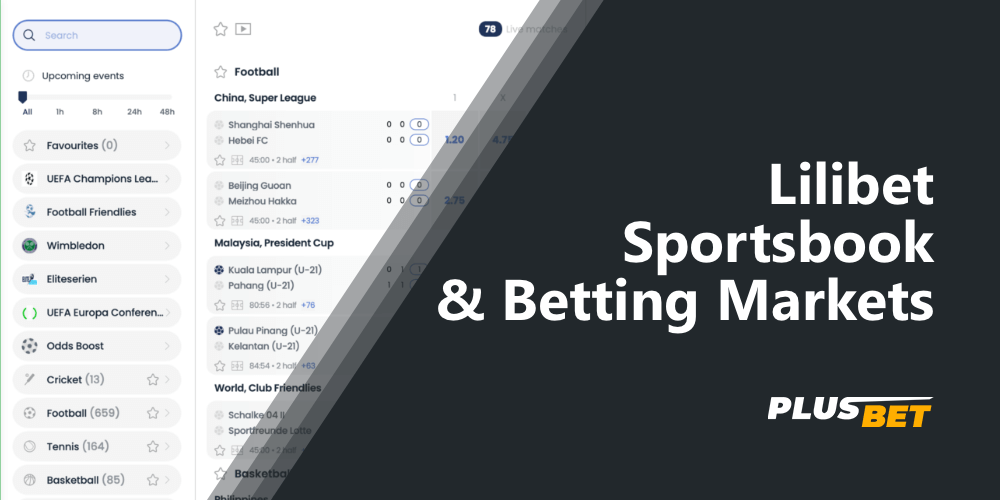 List of sports disciplines that are available for sports betting on the website Lilibet