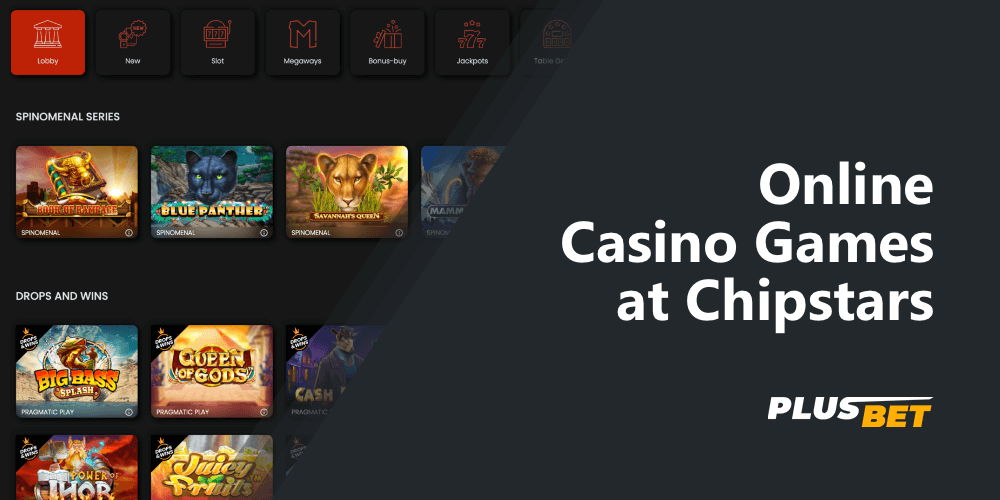 Chipstars online casino section