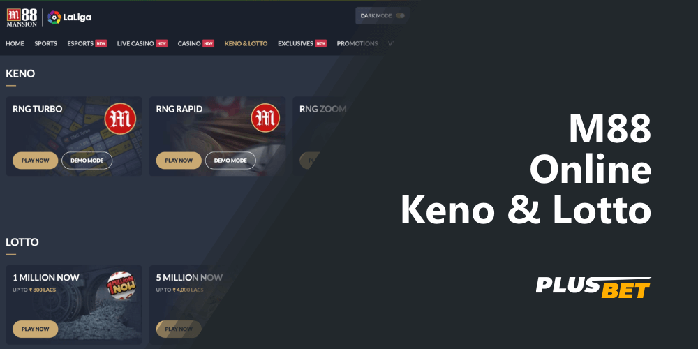 Online Keno & Lotto at M88 India