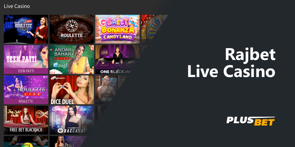 Separate Live casino Rajbet section